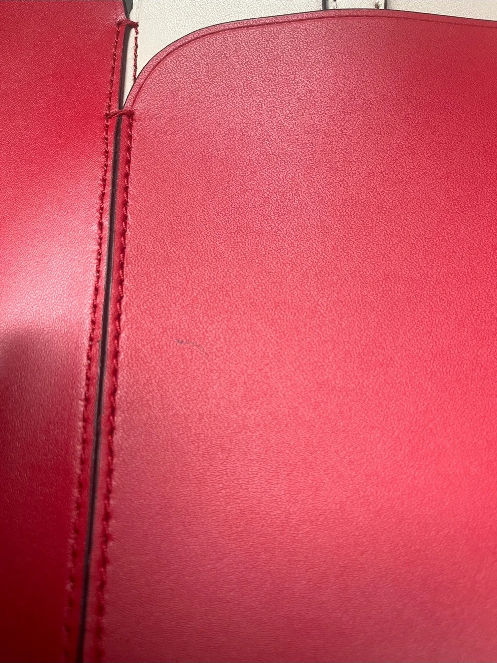 kate spade Red and Pale Pink Scalloped Leather Tote